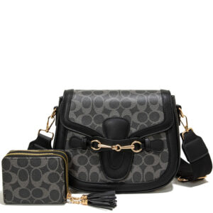 CC25521-M2 BK Fashion Crossbody Bag Set (2 N 1)