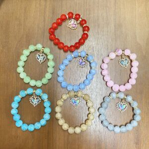 BRC0427 ASST Beaded Butterfly Adjustable Bracelet (6pcs)