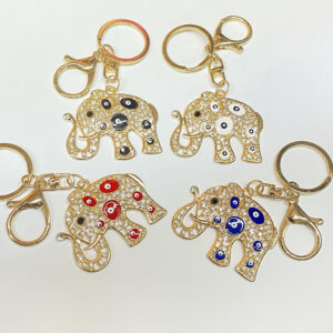 KC-0462 ASST (12pcs)Elephant Rhinestone Keychains