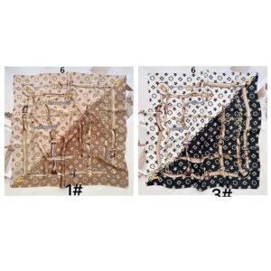 SCA-666 ASST Fashion Pattern Printed Square Silky Satin Scarf Shawl (6pcs)