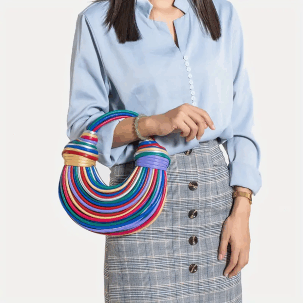 S2206  WT  String Rope Top Handle Swing Bag - Image 2