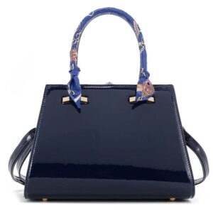 T3640 NV Jewel-Top Patent Medium Frame Chic Satchel