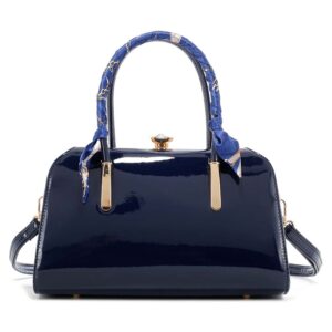 T3644 NV Jewel-Top Patent Medium Frame Chic Satchel