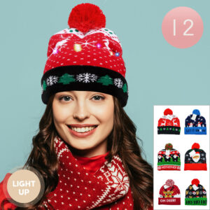 WH8513-N XMAS (12 PCS) Christmas Santa Hat Rudolph Headbands