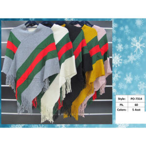 PO7314 ASST Fashion Poncho(3pcs)