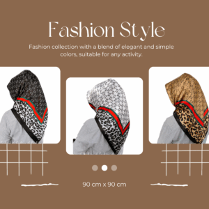 RNT-1281R ASST "OO" Leopard Pattern Print Silk Satin Square Fashion Scarf (6PCS)