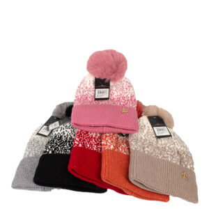 TF22-20623 ASST Crown Pom Pom Winter Hat (3pcs )