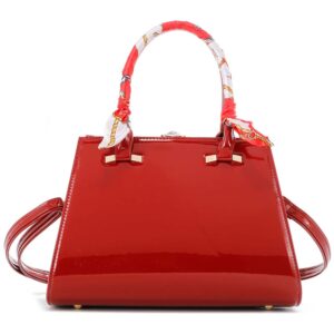 T3640 WN Jewel-Top Patent Medium Frame Chic Satchel