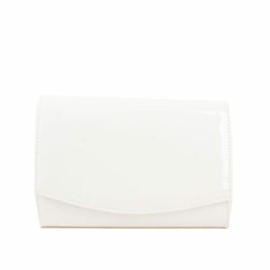 CO26012 WH Patent Leather Evening Clutch