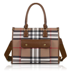 2482 APR/CA Plaid Pattern Fashion Handbag