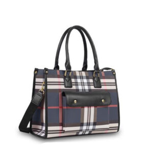 2482 BL/BK Plaid Pattern Fashion Handbag
