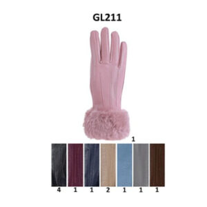 GL211 ASST Faux Leather Fashion Gloves (3pcs)