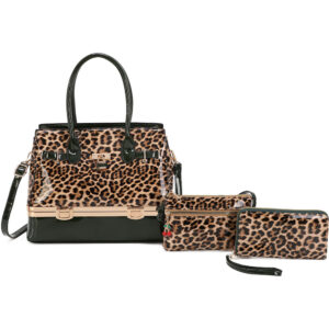 LP25005-T3-GN Handle Satchel Bag with crossbody & wallet (3 N 1)