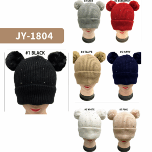 JY-1804 Double PomPom Hat (3pcs)