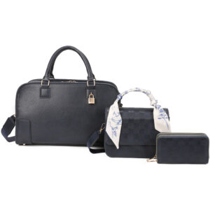 PU25003-T3-NV Handle Satchel Bag with crossbody & wallet (3 N 1)