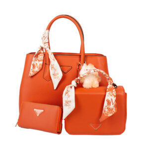 PU25002-T3-PUMP Handle Satchel Bag with crossbody & wallet (3 N 1)