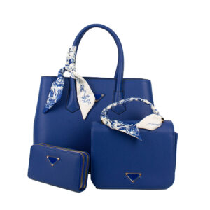 PU25002-T3-RBL Handle Satchel Bag with crossbody & wallet (3 N 1)