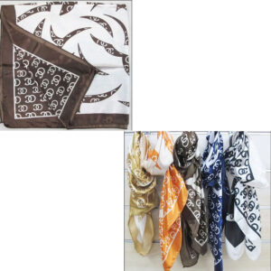 SC2501 ASST Fashion Pattern Printed Square Silky Satin Scarf Shawl (6pcs)