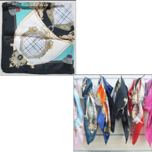 SC2503 ASST Fashion Pattern Printed Square Silky Satin Scarf Shawl (6pcs)