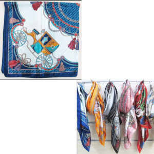 SC2507 ASST Fashion Pattern Printed Square Silky Satin Scarf Shawl (6pcs)