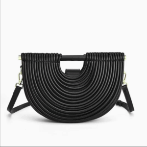 LA2501 BK Half Moon Shape Noodles Handbag