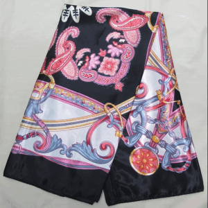 SC2505 ASST Fashion Pattern Printed Square Silky Satin Scarf Shawl (6pcs)