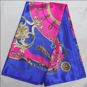 SC2504 ASST Fashion Pattern Printed Square Silky Satin Scarf Shawl (6pcs)