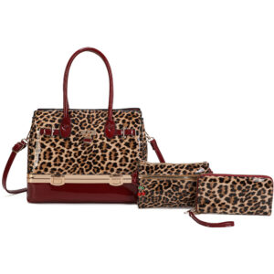 LP25005-T3-WN Handle Satchel Bag with crossbody & wallet (3 N 1)