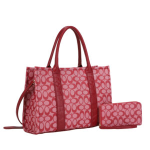 ZW-31563 BD/BD 2-in-1 Oval Monogram Handbag / Wallet Set