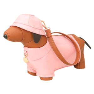 LA2573 PK Faux Leather Raincoat Puppy Crossbody Bag
