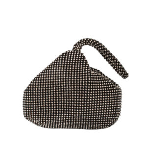 CO26019L BK/WT Rhinestones Bling Wrist Clutch Purse