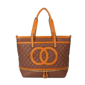 CH1289 BR Quilted Tote Bag