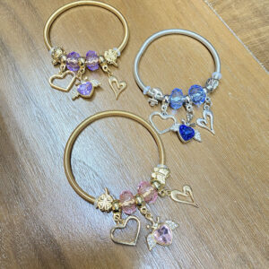 BR6597013 ASST Heart Charm Adjustable Bracelets (12pcs)