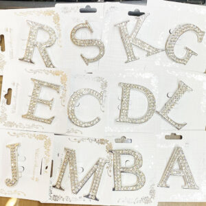 RBC-0141SC ASST Alphabet Embellished Pin Brooches (12pcs)