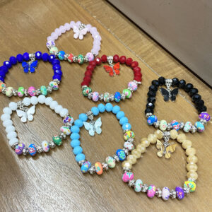 DD-8870-1221 ASST Butterfly Charm Adjustable Bracelets (12pcs)