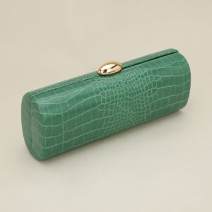 LAHSY-797 GN Faux Leather Textured Pattern Clutch Evening Bag