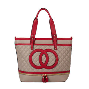 CH1289 GY Quilted Tote Bag