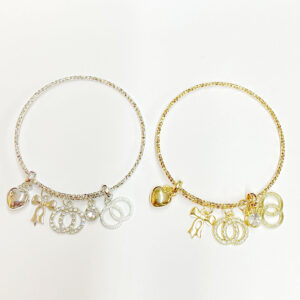 BRC0512 GS Double Circles Charm Adjustable Bracelets (6pcs)