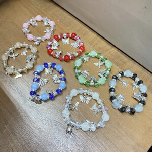 BRC0560 ASST Insect Charm Adjustable Beaded Bracelets (6pcs)