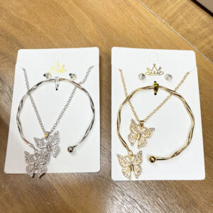 BRC8563 GS Butterfly Charm Bracelets Set (3 N 1) (6pcs)