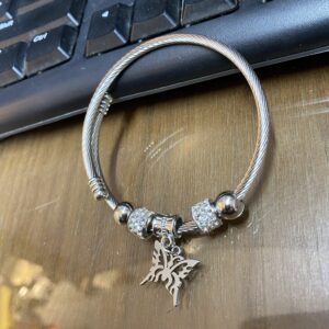 BRC8564 SL Butterfly Charm Stainless Steel Bracelets (6pcs)