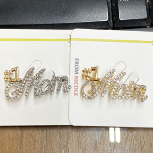 BRC-0567 GS "Mom" Rhinestones Pin Brooches (6pcs)