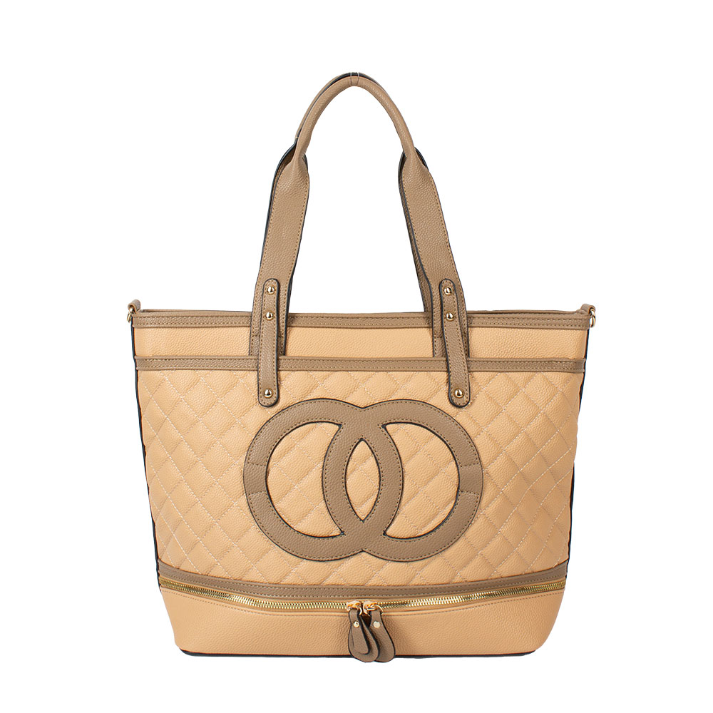 CH1289 KH Quilted Tote Bag