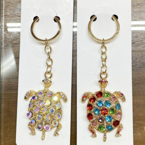 KL-9021 ASST Turtle Rhinestones Keychain (12pcs)