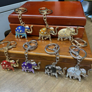 RKC-0509R6-GS ASST Elephant Rhinestones Keychain (12PCS)