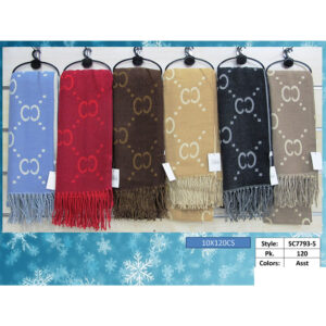 SC7793-5 ASST Woman Winter Pashmina Feel Plaid Scarf(3PCS)