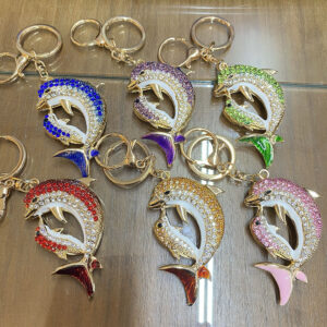 JX-1885-127 ASST Dolphins Rhinestone Keychain(6pcs)