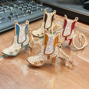LZ-0657-L Boot ASST Rhinestones Keychain (6pcs)