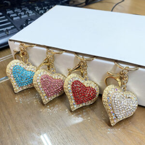 CL-0666 ASST Heart Rhinestones Keychain (6pcs)