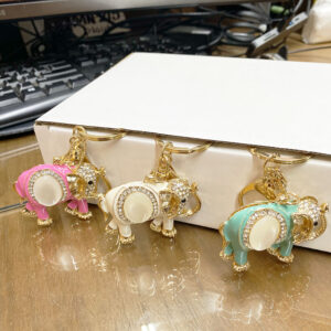 CL-0668 ASST Elephant Rhinestones Keychain (6pcs)